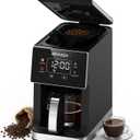 AIRMSEN Grind & Brew Coffee Maker with Built-In Grinder 5-Cup