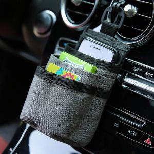 LUFOX Air Vent Car Pocket Caddy Organizer Holder with Charging Port for Phone,Cell Phone,Pencil,Charger (Gray)