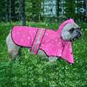 Waterproof Dog Rain Coat - Reflective Adjustable Pet Raincoat Jacket, Lightweight Dog Hooded Poncho Raincoats for Dogs and Puppies (Pink, Medium)