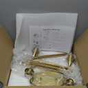 Island Light for Kitchen, 4-Light Gold Kitchen Island Linear Hanging Pendant Chandeliers, Brushed Gold Dining Room Light Fixture Over Table with Clear Round Glass Shades