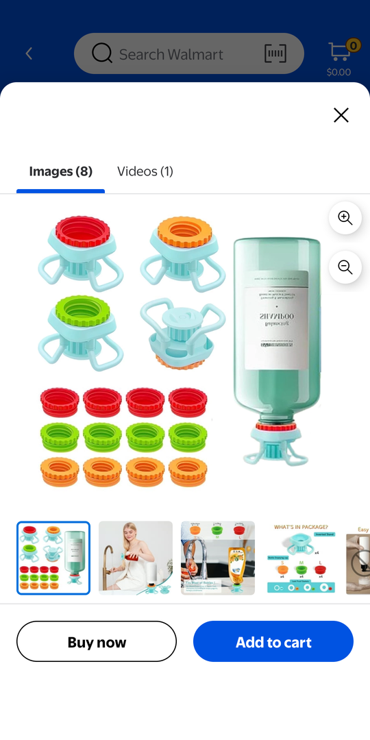 6 packs Plastic Bottle Emptying Kit ,Plastic Universal Inverted Bottle Emptying Cap for Kitchen & Bathroom Shampoos Lotions Sauces Ketchup