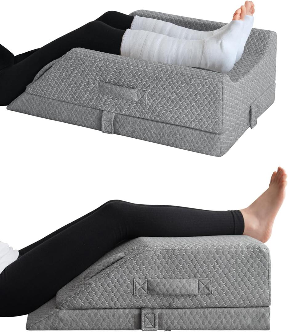 KingPavonini Adjustable Leg Elevation Pillows for Swelling, Pain Relief After Surgery
