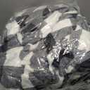 Preboun 6 Pack Fleece Throw Blankets, Buffalo Plaid Lightweight Throws for Sofa, Travel, Office & Bulk Use(50 x 60 Inch,Black and White)