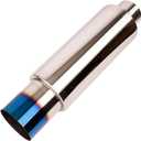 3.0 Inch Inlet 4.0 Inch Outlet Exhaust Muffler 3.0" to 4.0" Universal 18.5" Length Stainless Steel Polished Exhaust Tip Burnt Blue