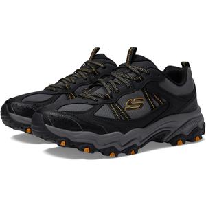 Skechers Men's Stamina at Upper Stitch Sneaker (13 Wide, Black/Charcoal)