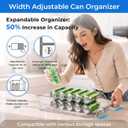 4 Packs Refrigerator Organizers and Storage Width Adjustable Can Organizer for Refrigerator Expandable Soda Can Dispenser for Beer Soda Pop Can Soda Organizer for Fridge Kitchen Pantry Clear
