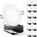 Sunco 12 Pack 4 Inch LED Recessed Lights, Slim Canless Ceiling Lighting, 650 LM, 10W (60W Equivalent), 6000K Daylight Deluxe, Dimmable, Wafer Thin, Ultra Thin with Junction Box ETL