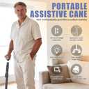 Hold 440 lbs Walking Cane for Seniors Aluminum Alloy Lightweight Height Adjustable Walking Stick Heavy Duty Foldbale Free Standing Cane with LED for Men and Women Adults