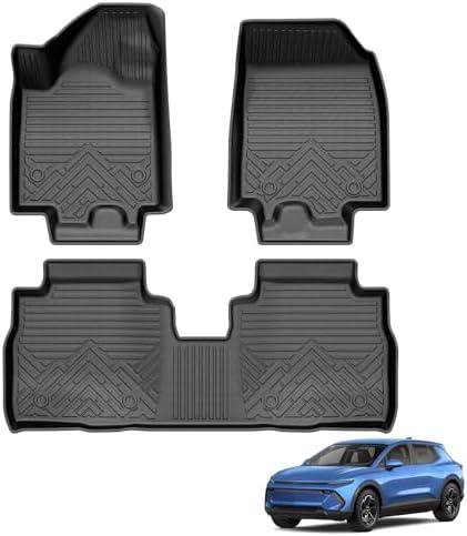 Powerty Floor Mats for 2024-2025 2026 Chevrolet Chevy Equinox EV Accessories (Non Fuel), All Weather Protection Anti-Slip and Waterproof Car Floor Liners for Equinox EV 3PCS