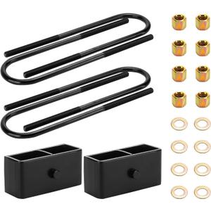 2'' Rear Lift Block Leveling Lift Kits Fit for Ford F250 Super Duty 1999-2022, F350 Super Duty 1999-2022, Excursion 2WD 4WD 2000-2005 with Extra Long Square Leaf Spring U Bolts