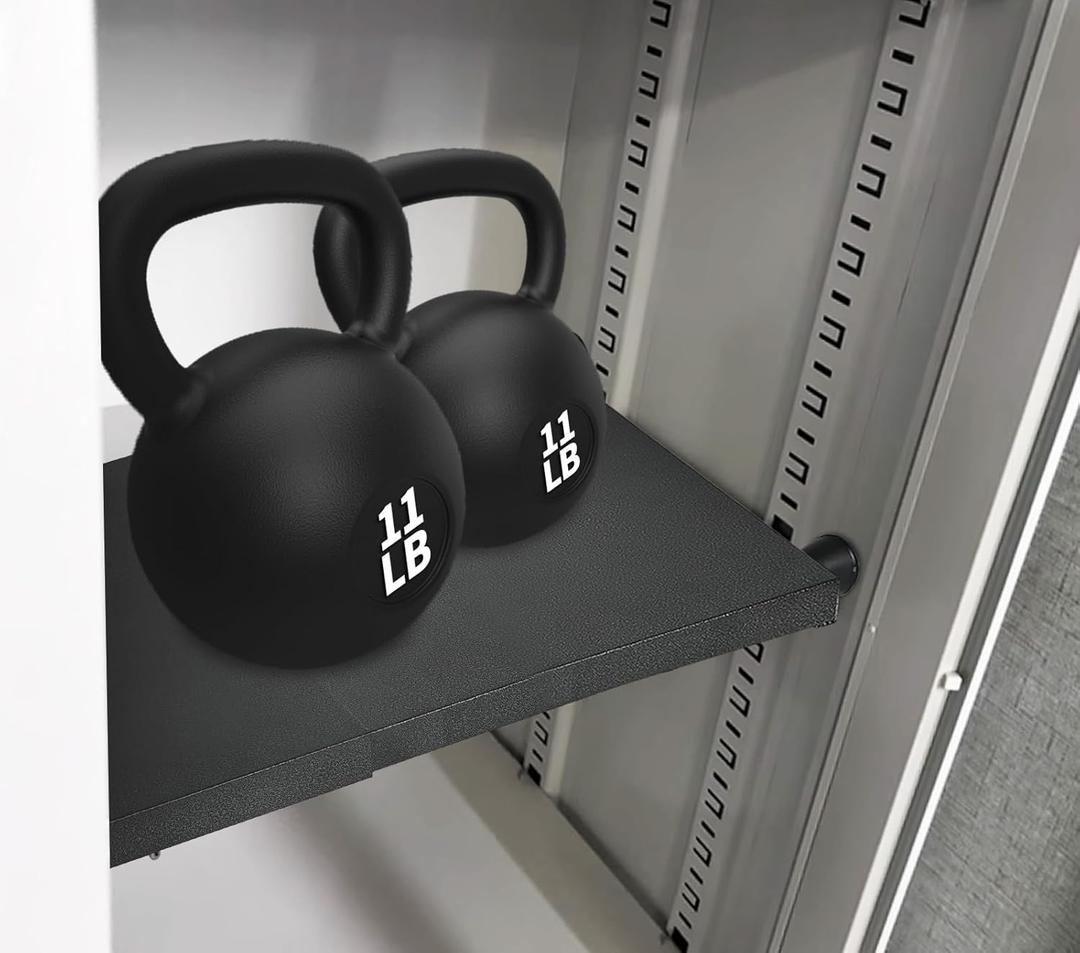 Adjustable Locker Organizer Shelf, 30LB Load-Bearing Metal Locker Shelf for Schools, Offices, Gyms, Locker Shelf Expandable to Fit Your Locker 11-18” (1, Black)