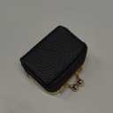 Genuine Leather Mini Jewelry Box, Portable Vintage-Inspired Genuine Leather Coin Purse Jewelry Case with Kiss Lock, Mini Travel Ring Box for Women for Earring/Ring/Necklace/Bracelet,(Black)