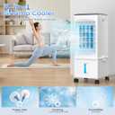 Portable Air Conditioners, Portable AC Unit, Evaporative Air Cooler w/2.5Gal Tank, Fast Cooling, 3 Speeds, Windowless Air Conditioner w/7H Timer, Swamp Cooler for Room Home Office Garage