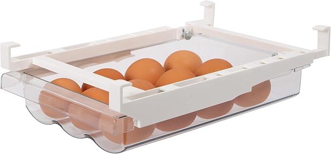 Oggi Undershelf 18 Egg Fridge Drawer - Clear Plastic Refrigerator Organizers and Storage - Easy-to-Mount Pull-Out Egg Drawer - Maximize Space with Fridge Organizers and Storage Solution