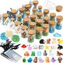 Fumete 25 Sets Emotional Positive Support Resin Animal Employee Appreciation Gift Bulk Desk Pet Animal Pun Note Card Bottle for Volunteer Assistant Professional Coworker Staff Office Party Favor