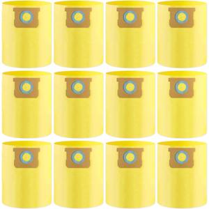 12-Pack 10-14 Gallon Bags replace for Shopvac, Type I 90672 9067200, Type F 90662 9066200 9066233, VF2005.Disposable Wet Dry Vacuum Collection Bags, Yellow