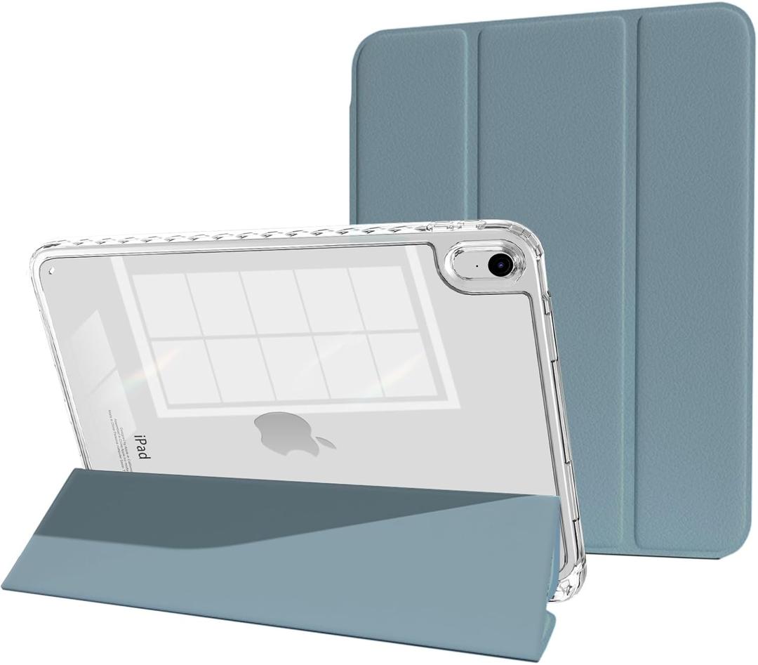 Case for iPad (A16) 11th Generation Case 11 Inch 2025 and 10th Gen 2022 with Pencil Holder, Trifold Stand Protective Cover, Auto Sleep Wake,Misty Blue