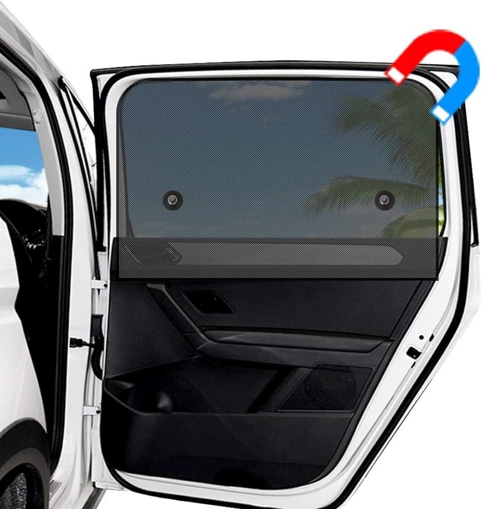 Ovege Car Window Shade 2pcs -Car Side Window Sun Shade Baby UV Protection Privacy Suction Magnetic (Back Seat 2pcs), Semi-Transparent