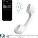 Retro Phone Handset with Wireless Bluetooth and USB Handsets for Cell Phones Radiation-Proof Comfortable Call (White)