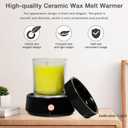 Electric Candle Warmer Ceramic Wax Melt Warmer Burner 3-in-1 Candle Warmer Plate for Scented Wax Jars Home Decor Fragrance Melter Birthday Gifts for Women Mom