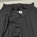 Lepunuo Women's Wide Leg Capri Pants High Waisted Palazzo Pants Adjustable Casual Tie Knot Pants with Pockets, L