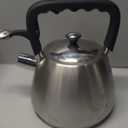 Mr. Coffee Armidale 2.5QT Whistling Tea Kettle, Large Brushed Stainless Steel Kettle for Stovetop, Durable FastBoil Tea Pot