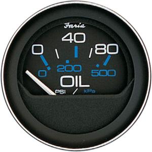 Faria Beede Instruments Faria Beede 13002 Coral Oil Pressure Gauge (80 PSI) - 2"", Black