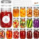 Glass Mason Jars 16 oz with Lids - 15 Pack Regular Mouth Canning Jars,Clear Glass Jars for Food Storage, Canning, Pickling, Dry Goods, Snacks, Candies, and DIY Projects