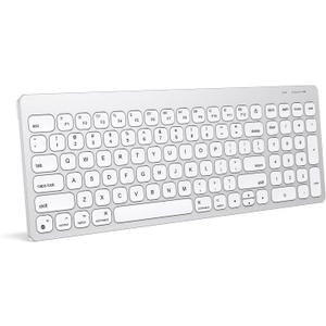 OMOTON Bluetooth Keyboard for Mac, Wireless Keyboard with Numeric Keypad for MacBook Pro/Air, iMac, Mac mini/Pro Laptop, Silver White