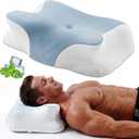 King Size Cervical Pillow for Neck Pain Relief & Sleep Apnea, Cooling Memory Foam Orthopedic Contour Pillow for Large Bodies, 4 Adjustable Heights with Max Neck Support for All Sleep Positions, Enlarged and widened