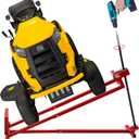 Lawn Mower Lift Jack, TUNTENDO Lifting Platform 882 Lbs Capacity Telescopic Maintenance Jack for Garden Tractors & Riding Lawn Mower with Manual Handle & Power Tool Extension Handle (Red)