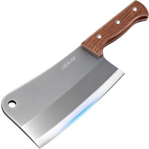 7 Inch Meat Cleaver Knife, Professional Butcher Knife, Heavy Duty Bone Chopper, Ultra Sharp High Carbon Steel Blade, Ergonomic Non-Slip Handle for Bone Cutting, Vegetable Chopping, Restaurant, Kitchen