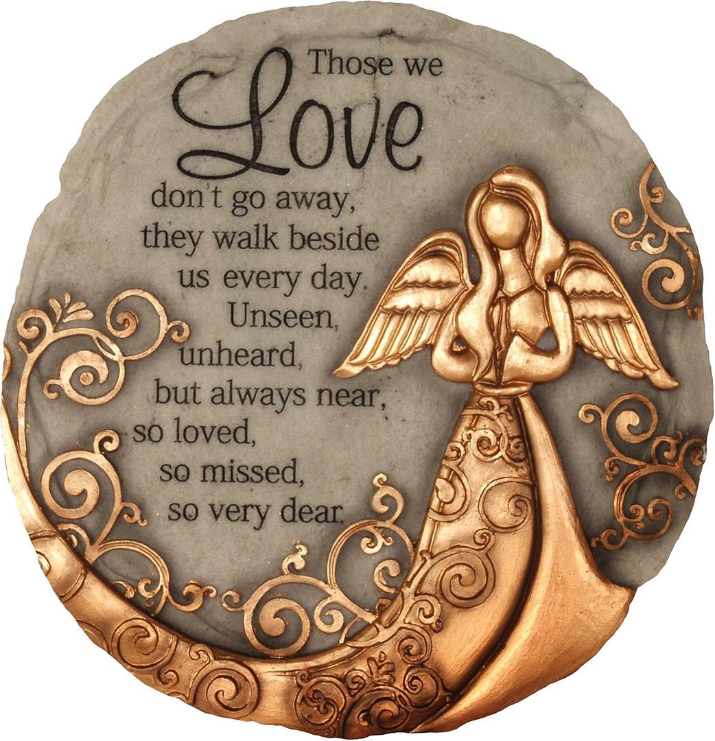 Spoontiques - Garden Dcor - Bronze Angel Stepping Stone - Decorative Stone for Garden