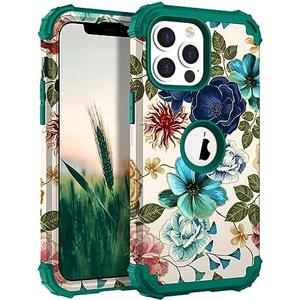 Hocase for iPhone 13 Pro Max Case, Heavy Duty Shockproof Protection Soft Silicone Rubber Bumper+Hard Plastic Hybrid Protective Case for iPhone 13 Pro Max (6.7") 2021 - Teal
