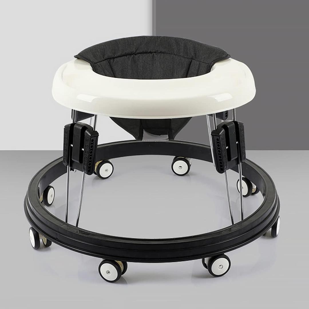 LEIYTFE Adjustable Baby Walker,Anti-Rollover Walker for Baby 6-18Months, Baby Walker with Wheels,Suitable for All Terrains,Oldschool Round Shape Baby Walker (Color : Black)