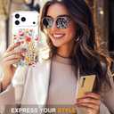 Compatible for iPhone 17 Pro Cases with Design, Cute Transparent Phone Case for Women Girls Girly with Heavy Duty Protective Bumper (Clear Anemone Flower Floral)