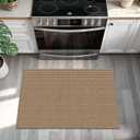 KOZYFLY Indoor Door Mat 2x3 ft Small Area Rugs Washable Front Door Mat Non Slip Rubber Backed Entryway Rug Cotton Entrance Doormat for Front Porch Bathroom Kitchen Bedroom, Tan/Orange/Brown