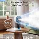 DREO TurboCool Misting Fan 516, 5 Drop Cooling Fans that Blow Cold Air, 150+30 Omni-directional Oscillating, Evaporative air cooler, 26 ft/s Wind, Ultrafine Mist, 20dB 6 Speeds 2 Modes, White