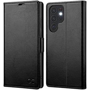 OCASE Compatible with Galaxy S22 Ultra 5G Wallet Case, PU Leather Flip Folio Case with Card Holders RFID Blocking Kickstand [Shockproof TPU Inner Shell] Phone Cover 6.8 Inch (2022) - Black