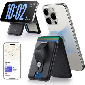 ESR Geo for Magsafe Wallet with Full Find My Functionality,5 Card-Holder, RFID Blocking, Magnetic Wallet for iPhone 17/16/15/14/13/12 Series, with Adjustable Stand, Black