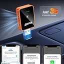2026 Wireless CarPlay & Android Auto Adapter, One-Click Switch, 3s Auto Reconnect, A9 Chip, Bluetooth 6.0, 5.8GHz WiFi, Plug & Play, with USB-C & Right-Angle Cables