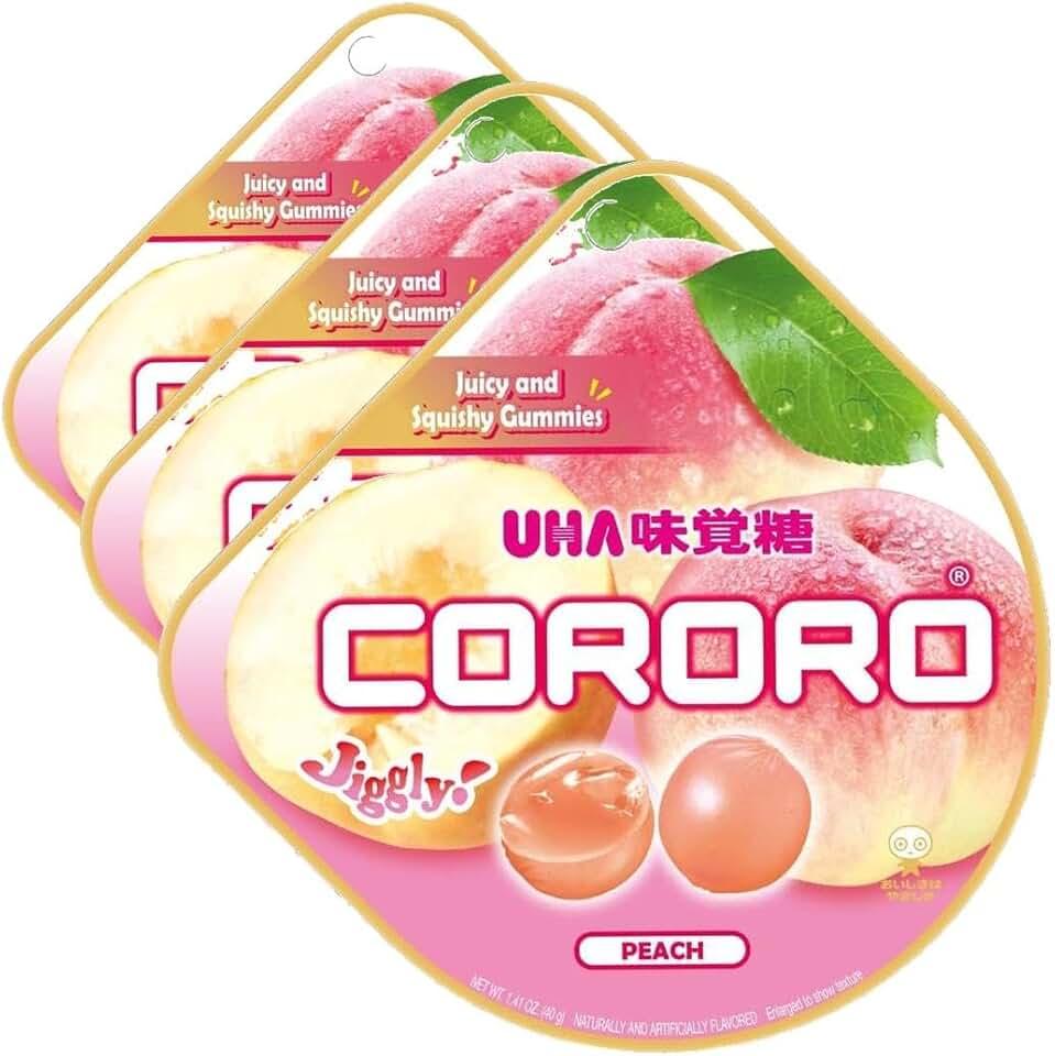 UHA Mikakuto Cororo Peach, 1.41 Oz (Pack of 1) BB Date 2026/10/13