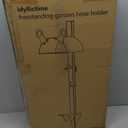 Garden Hose Holder Freestanding for Outside with Tool Storage Heavy Duty 2MM Carbon Steel (Deep Grey, Carbon Steel)