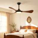 40" Smart Ceiling Fans with Lights,Flush Mount 3 ABS Blade Brown