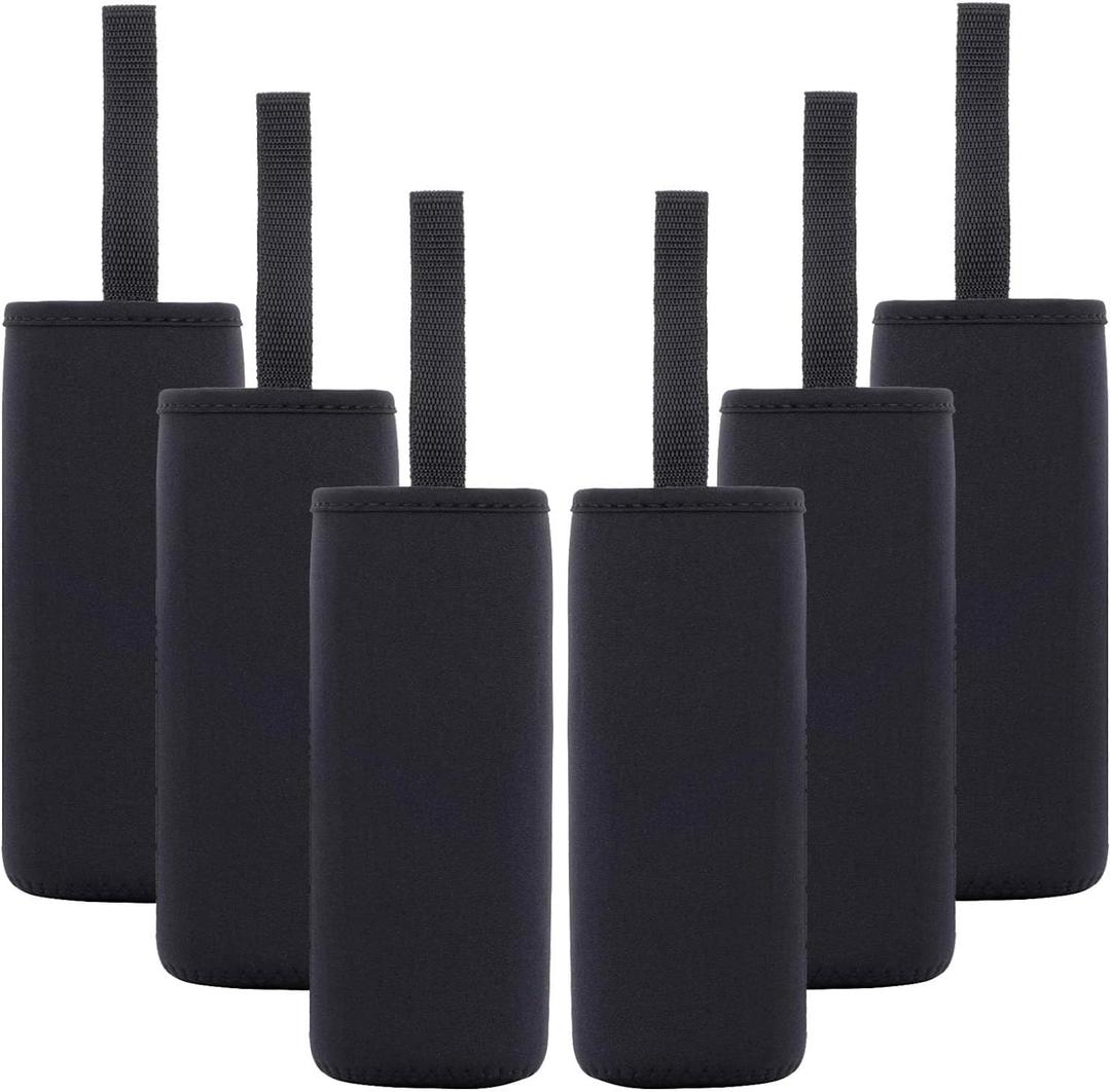 6 Pack Neoprene Water Bottle Sleeves Insulator Cooler Coolies Collapsible Nylon Bottle Sleeve Carrier Holder For 12-19.4 Ounce Bottles Or Cans By STARVAST