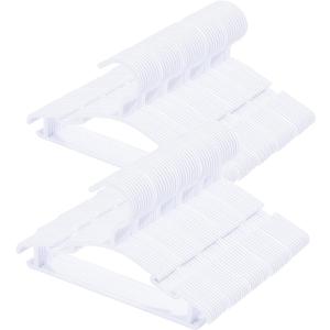 100 Pack White Baby Nursery Closet Hangers, Non-Slip Laundry Infant Pant Hanger for Newborn Clothes Gift, Ultra-Thin Plastic Hanger for Girl Boy Toddler Kid