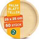 ECO SOUL Compostable 10 Inch Palm Leaf Round Plates (50 Count) Like Bamboo Plates | Biodegradable | Eco-Friendly, Microwave & Oven Safe