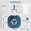 Rechargeable Pool Leaf Vacuum with Telescopic Pole, 83GPM Powerful Suction Cordless Pool Skimmer for Inground & Above Ground Pools with 6.6Gal Leaf Catcher Bag for Heavy Debris Areas