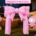 9FT Pink Bow Inflatable Arch Outdoor Decorations Giant Blow-up Bow Arch Built-in 5 LED Lights for Pink Birthday Party Decor Wedding Coquette Bachelorette Bridal Party Supplies Yard Garden Lawn
