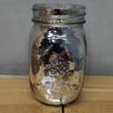 Tioncy 12 Pcs Painted Mason Jars for Table Glass Decorative Jars with 12 Light Strings for DIY, Wedding, Graduation, Bridal Shower, Housewarming, Home Decoration (Silver)